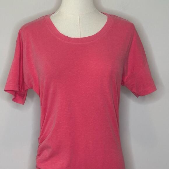 Sundry Side Shirred Side Slit Pink Midi T-Shirt Dress Womens Size 1 / Small - Picture 4 of 9